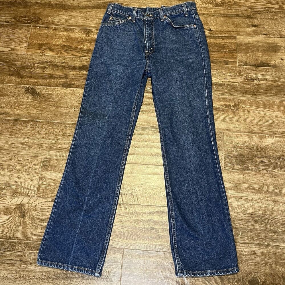 Vintage Levi's 517 Orange Tab Jeans Mens 33x32 Dark Wash Made In USA Bootcut